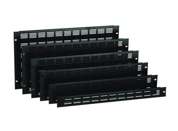 Caymon Blindpanel, 3 Unit - Ventilert 19" blindpanel, Sort - Ventilert 